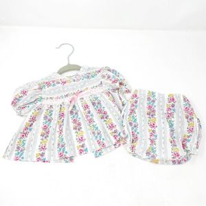 Vintage Cradle Togs Floral Lace Dress w/ Bloomers Baby Girl Size 0-6 Months